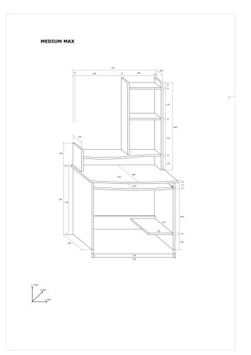 Medium Max számítógépasztal magasítóval - Grange tölgy