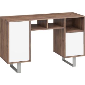 King íróasztal 2 ajtó - Tobacco tölgy - Fényes fehér