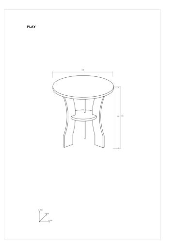 Play D dohányzóasztal - Világos Sonoma tölgy