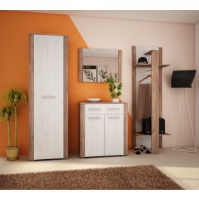   Cezar előszoba bútor szett - Tobacco tölgy - Fehér tölgy