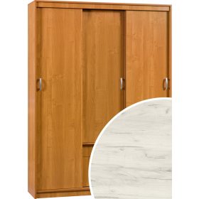   Aleksander 4 tolóajtós gardróbszekrény tükör nélkül - Fehér tölgy