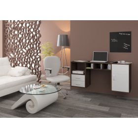   Hanger falra szerelhető íróasztal - Grange tölgy - Fényes fehér