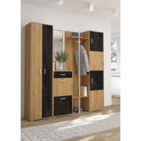 Előszoba bútor szett 5 - Artisan tölgy - Beton fekete