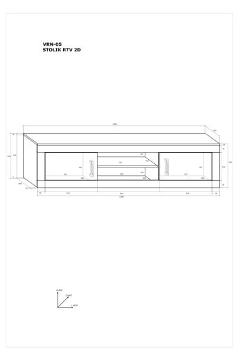 Verin TV-állvány 2 ajtó - Világos Sonoma tölgy - Sötét Sonoma tölgy