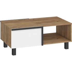 Lars dohányzóasztal 2 ajtó - Arany tölgy - Fehér