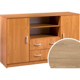   Komód 2 ajtó 2 fiók nyitott polc K-1442S2DW6 - Cremona tölgy