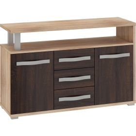   Angel komód 2 ajtó 3 fiók - Világos Sonoma tölgy - Sötét Sonoma tölgy