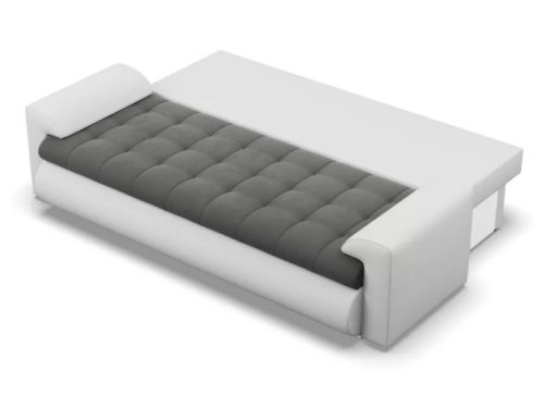 Tokio VII 3 személyes kanapéágy ágyneműtartóval - Világosszürke kordbársony