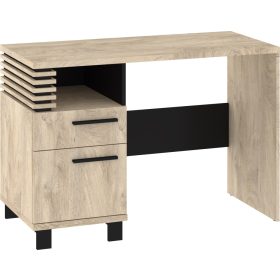 Lamir íróasztal 1 ajtó 1 fiók - Endgrain tölgy - Fekete