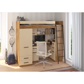 Smyk galériaágy jobbos - Burgundy tölgy - Krém