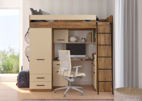 Smyk galériaágy jobbos - Burgundy tölgy - Krém