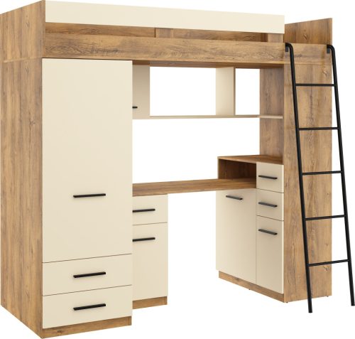 Smyk galériaágy jobbos - Burgundy tölgy - Krém