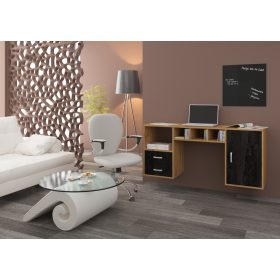   Hanger falra szerelhető íróasztal - Artisan tölgy - Beton fekete