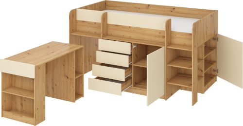 Smile galériaágy jobbos - Artisan tölgy - Krém