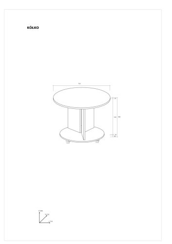 Kolko D dohányzóasztal - Cremona tölgy