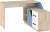Pax 120P sarok íróasztal kombináció jobbos - Endgrain tölgy - Fehér - Világos kék