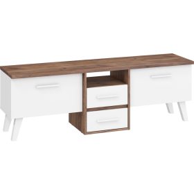   Nordis TV-állvány 2 ajtó 2 fiók - Tobacco tölgy - Fehér