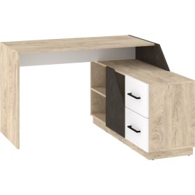   Pax 120P sarok íróasztal kombináció jobbos - Endgrain tölgy - Fehér - Granada barna