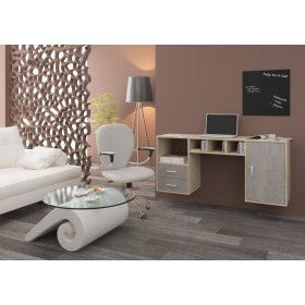   Hanger falra szerelhető íróasztal - Endgrain tölgy - Beton szürke