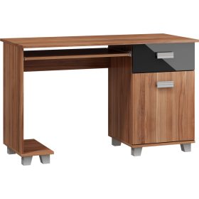   Solo számítógépasztal 1 ajtó 1 fiók - Wallis szilva - Fényes fekete