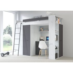 Verana galériaágy balos - Fehér tölgy - Szürke