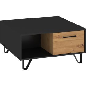 Boss dohányzóasztal 2 ajtó - Fekete - Artisan tölgy