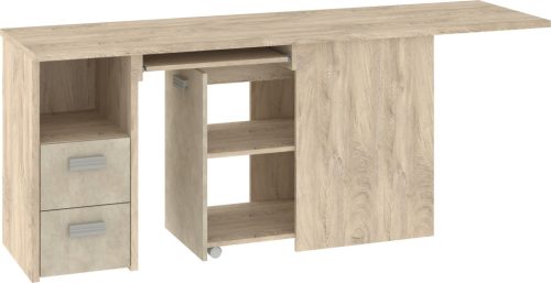 Kitty sarok íróasztal 1 ajtó 2 fiók - Endgrain tölgy - Granada mandula