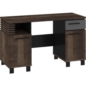   Lamir íróasztal 2 ajtó 1 fiók - Grange tölgy - Szürke - Fekete