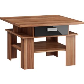   Solo dohányzóasztal 2 fiók - Wallis szilva - Fényes fekete