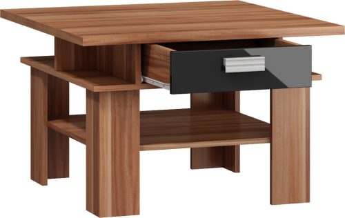 Solo dohányzóasztal 2 fiók - Wallis szilva - Fényes fekete