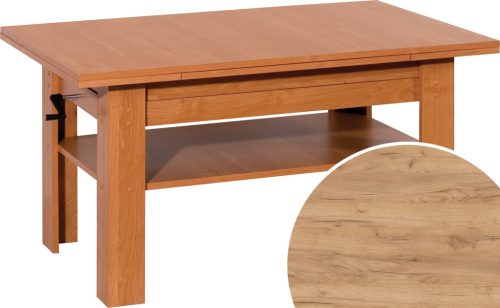 Sylwia emelhető és kihúzható dohányzóasztal - Arany tölgy