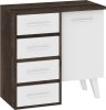 Nordis komód 1 ajtó 4 fiók - Grange tölgy - Fehér