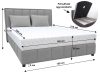 Gilbert ágyneműtartós kárpitozott franciaágy 140x200 cm - Türkiz