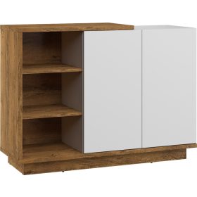 Hybrid komód 2 ajtó - Burgundy tölgy - Fényes fehér