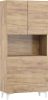 Megan 1 többfunkciós szekrény felhajtható asztallappal 3 ajtó - Arany tölgy