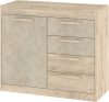 Maximus komód 1 ajtó 4 fiók - Endgrain tölgy - Granada mandula