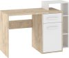 Rio íróasztal 1 ajtó 1 fiók jobbos - Endgrain tölgy - Fehér