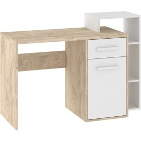   Rio íróasztal 1 ajtó 1 fiók jobbos - Endgrain tölgy - Fehér