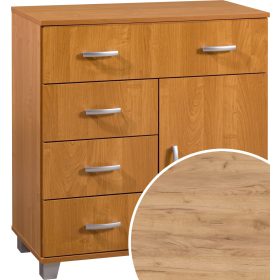 Komód 1 ajtó 4 fiók KN-8044S1D - Arany tölgy