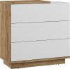 Hybrid komód 3 fiók - Arany tölgy - Fényes fehér