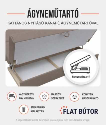 Salt Lake kattanós kanapéágy ágyneműtartóval - Zöld