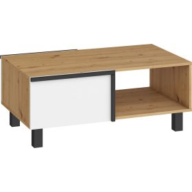 Lars dohányzóasztal 2 ajtó - Artisan tölgy - Fehér