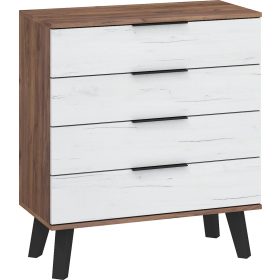 Sven komód 4 fiók - Tobacco tölgy - Fehér tölgy