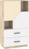 Pax 80 alacsony könyvespolc 2 ajtó 2 fiók - Endgrain tölgy - Fehér - Krém