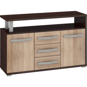   Angel komód 2 ajtó 3 fiók - Sötét Sonoma tölgy - Világos Sonoma tölgy