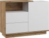 Hybrid komód 1 ajtó 2 fiók - Arany tölgy - Fényes fehér