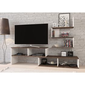 Sydney TV-állvány - Grange tölgy - Fényes fehér