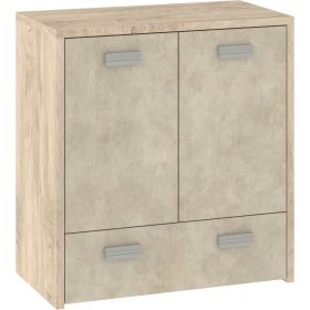   Kitty komód 2 ajtó 1 fiók - Endgrain tölgy - Granada mandula