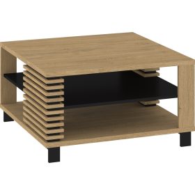   Lamir dohányzóasztal K négyzet alakú - Stone tölgy - Fekete