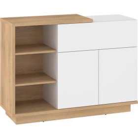   Hybrid komód 2 ajtó 1 fiók - Cremona tölgy - Fényes fehér